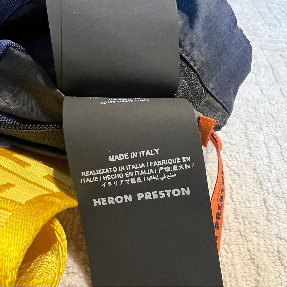 Heron Preston HP Fanny Pack Black Yellow Crossbody Made In Italy - Picture 8 of 14